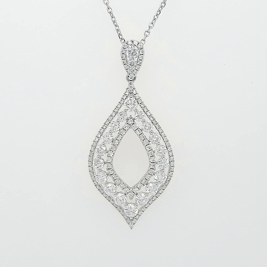 18k White Gold 1.44 Carat Pendant