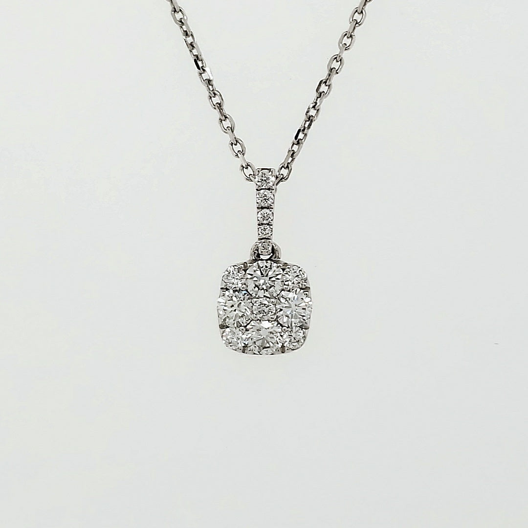18k White Gold 0.19 Carat Pendant