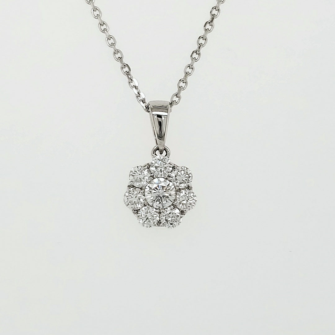 18k White Gold 0.57 Carat Pendant