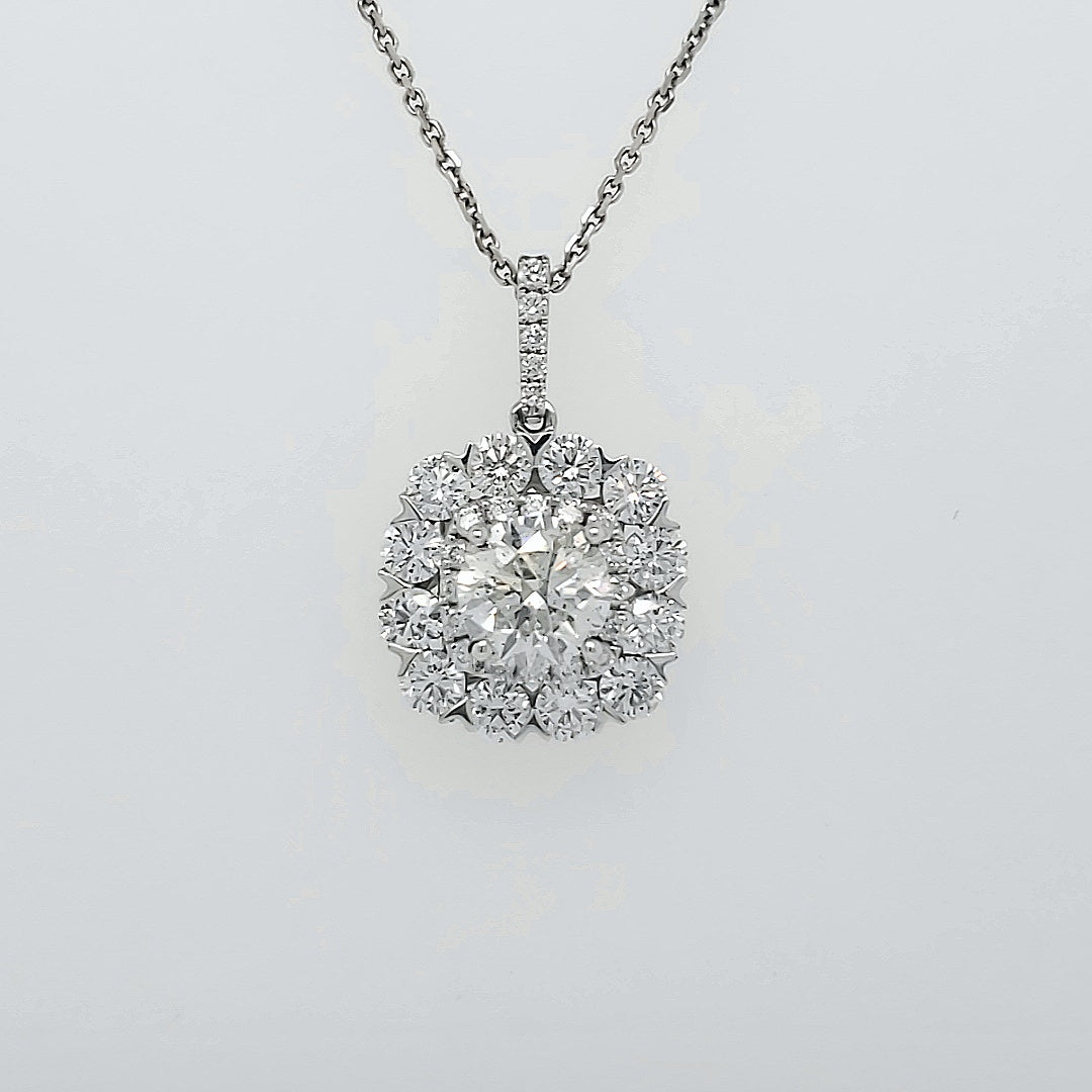18k White Gold 2.20 Carat Pendant