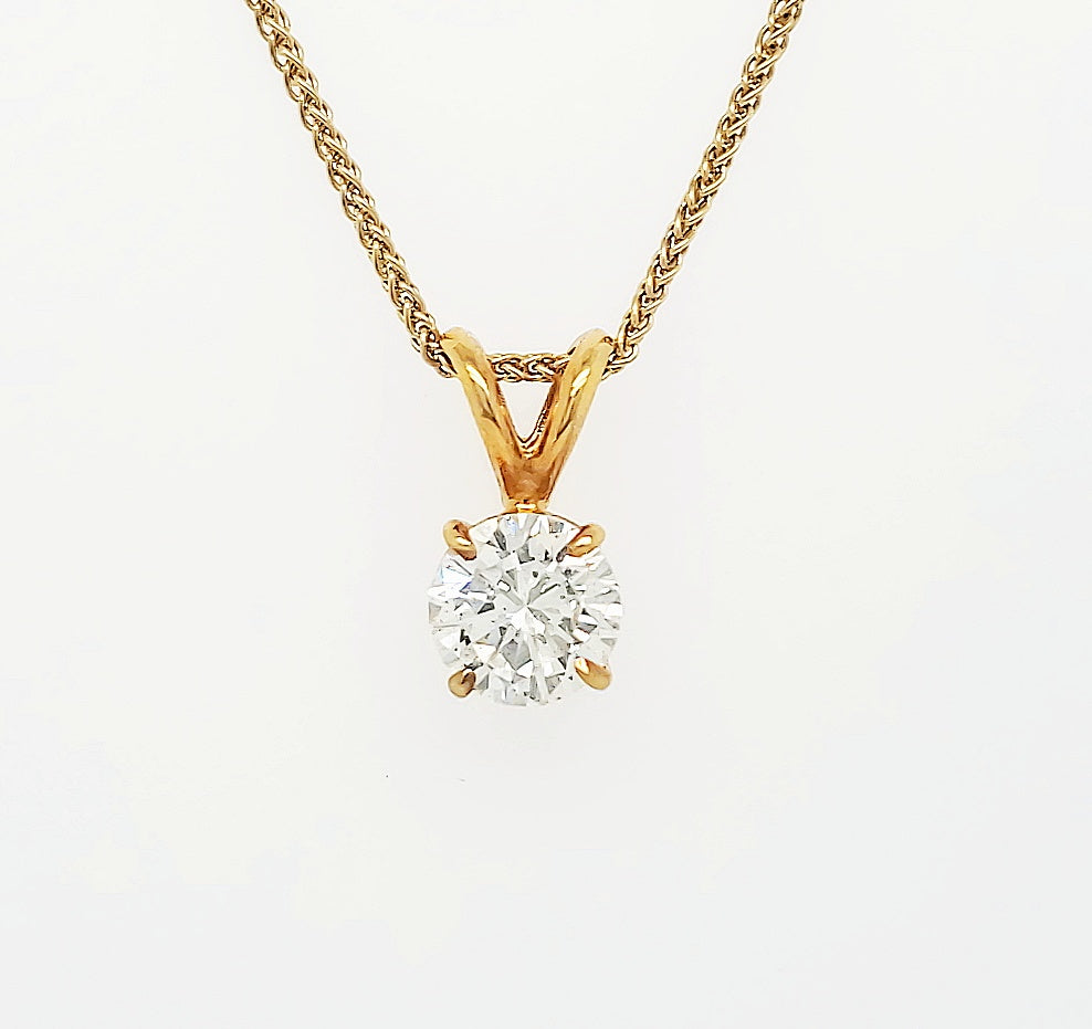 14k Yellow Gold 1.00 Carat Pendant 