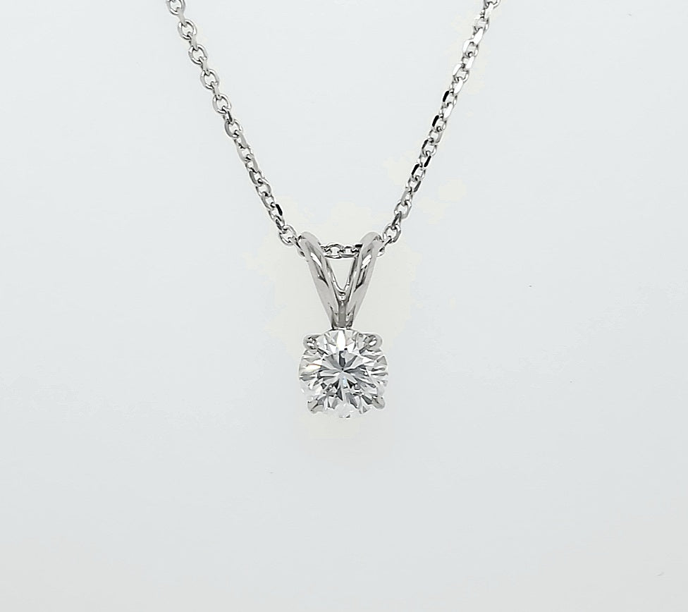 14k White Gold 0.74 Carat Pendant