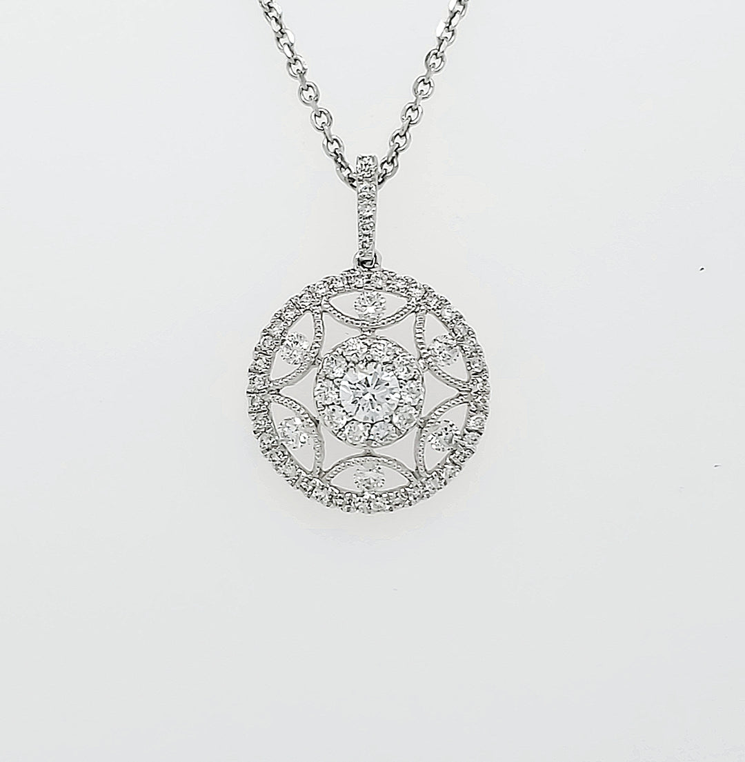 18k White Gold 0.61 Carat Pendant