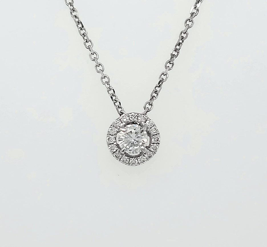 18k White Gold 0.27 Carat Pendant