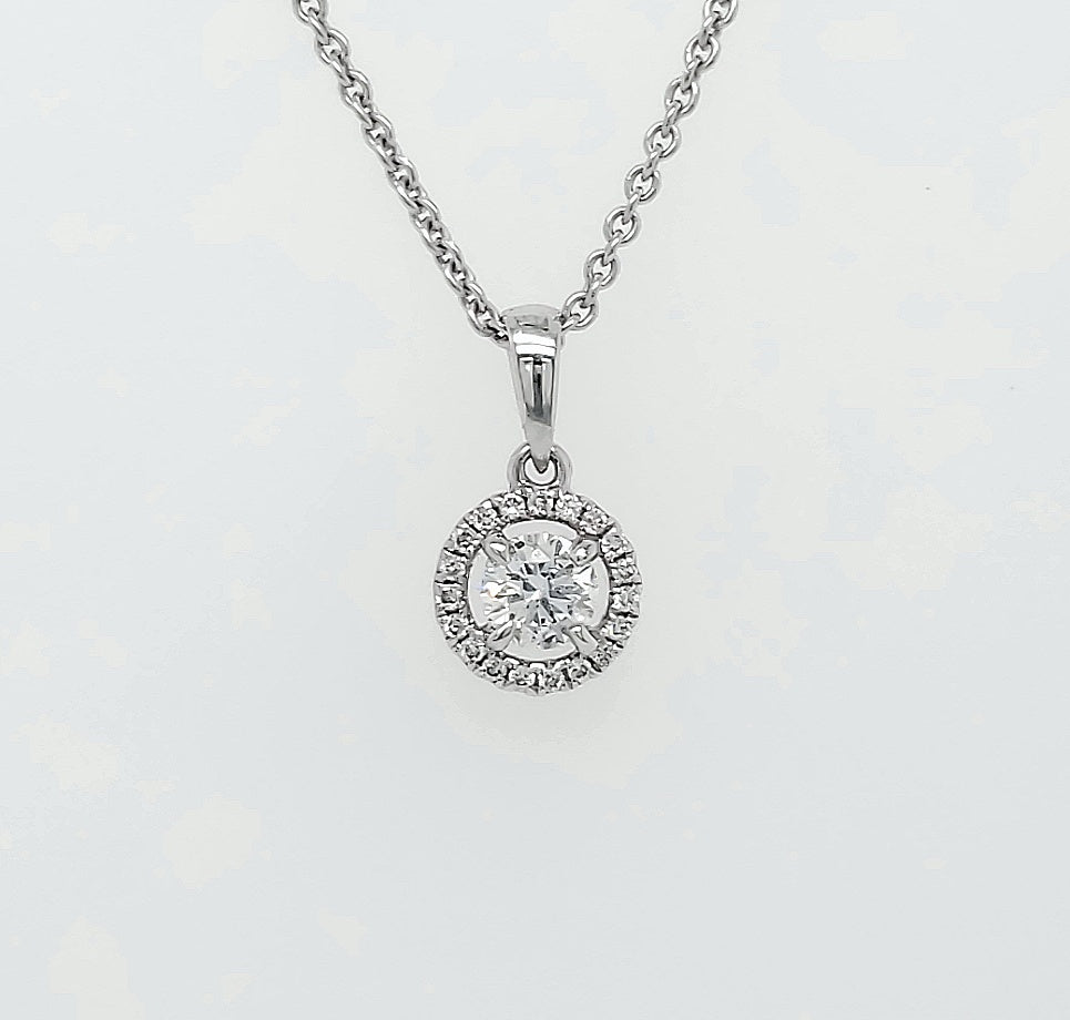 18k White Gold 0.26 Carat Pendant 