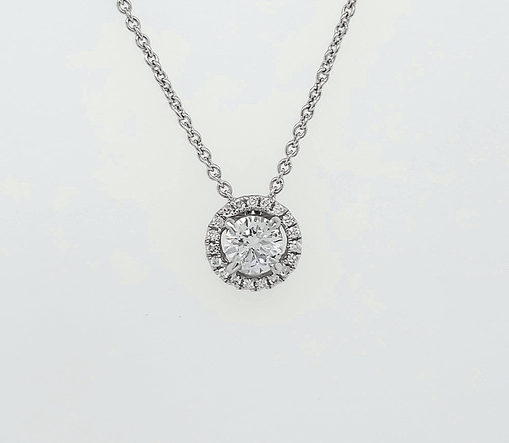 18k White Gold 0.37 Carat Pendant