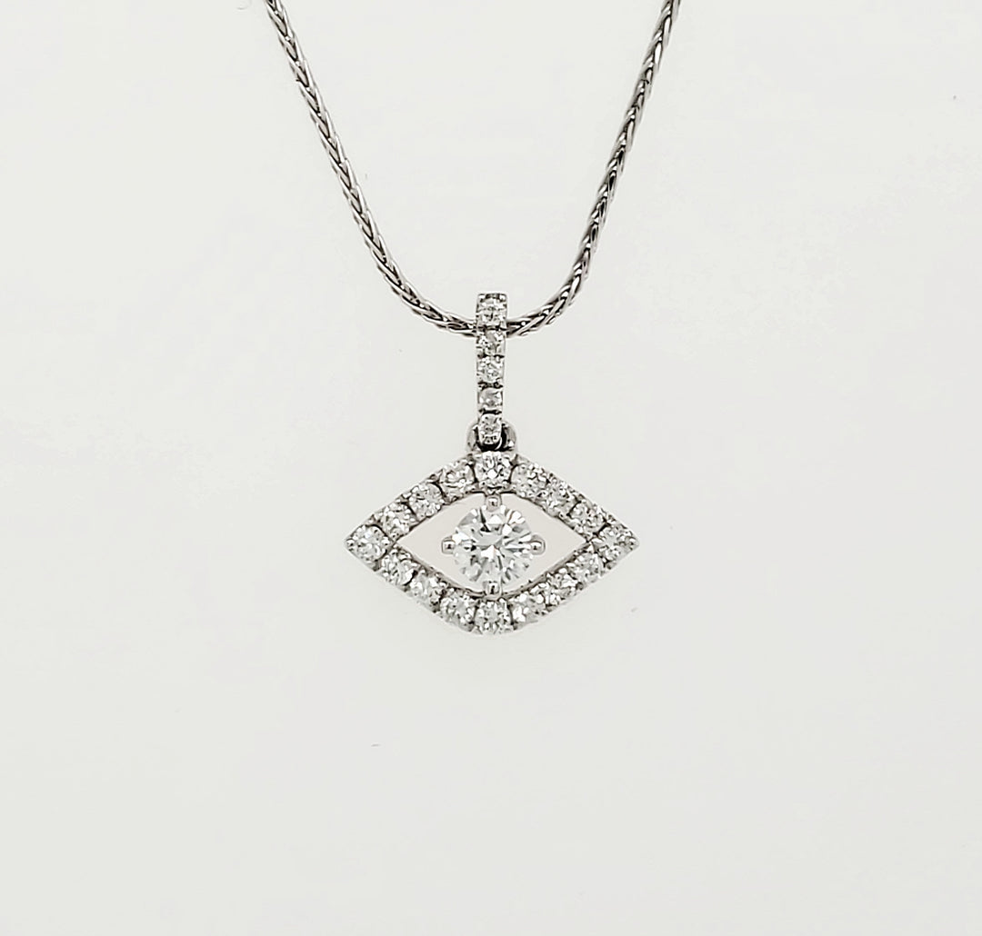 18k White Gold 0.33 Carat Pendant