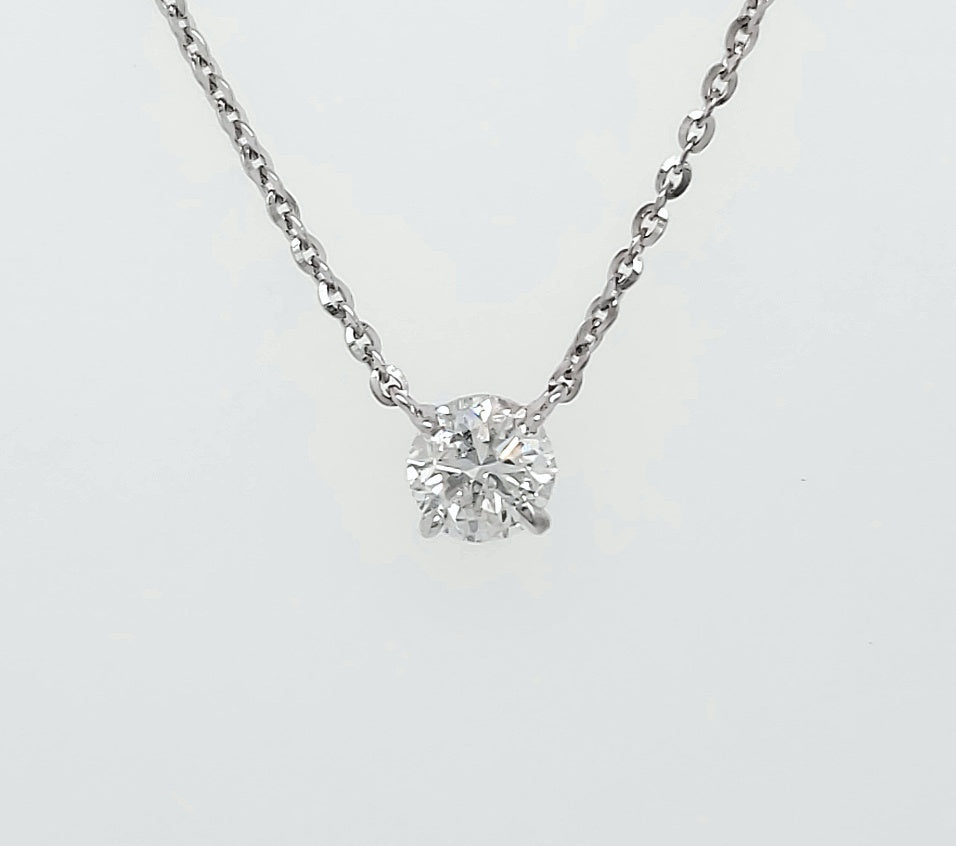 14k White Gold 0.70 Carat Pendant
