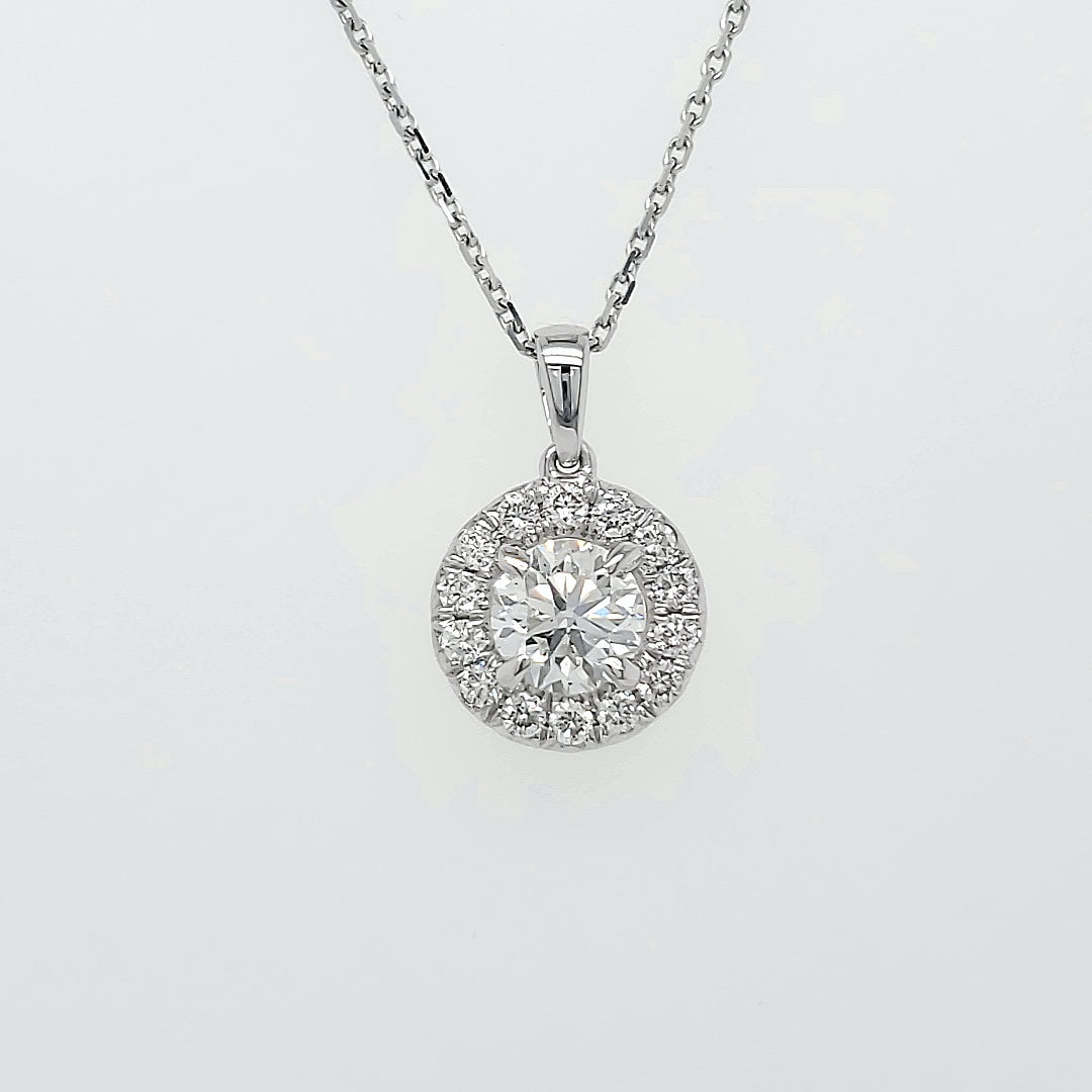 18k White Gold 1.02 Carat Pendant