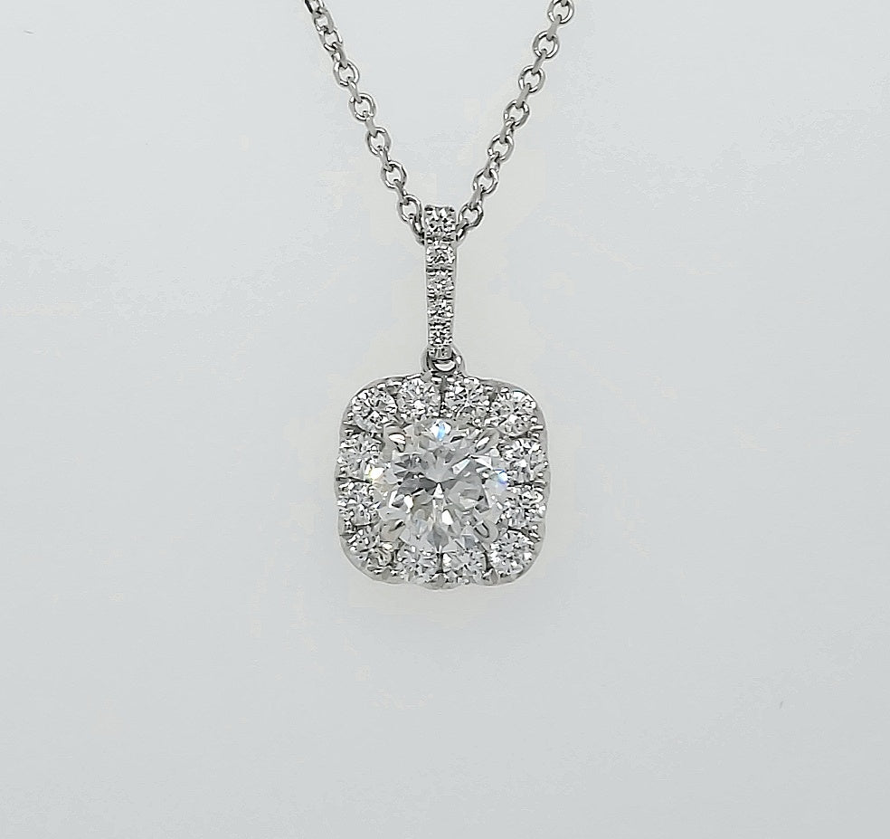 18k White Gold 1.44 Carat Pendant