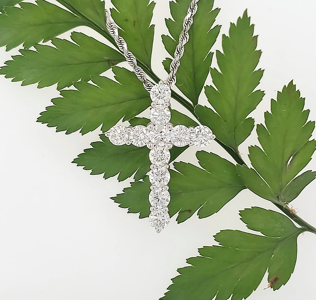 14k White Gold 2.68 Carat Pendant