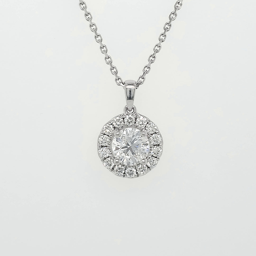 18k White Gold 1.31 Carat Pendant