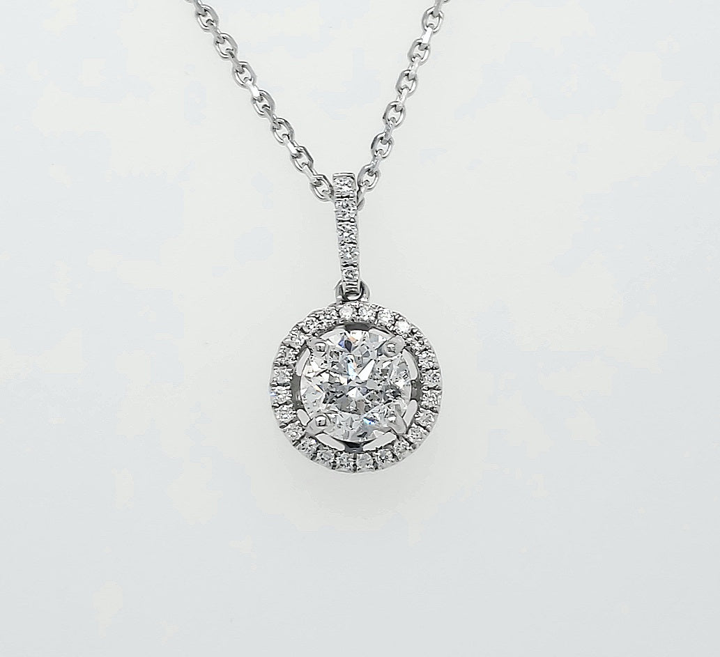 18k White Gold 1.13 Carat Pendant