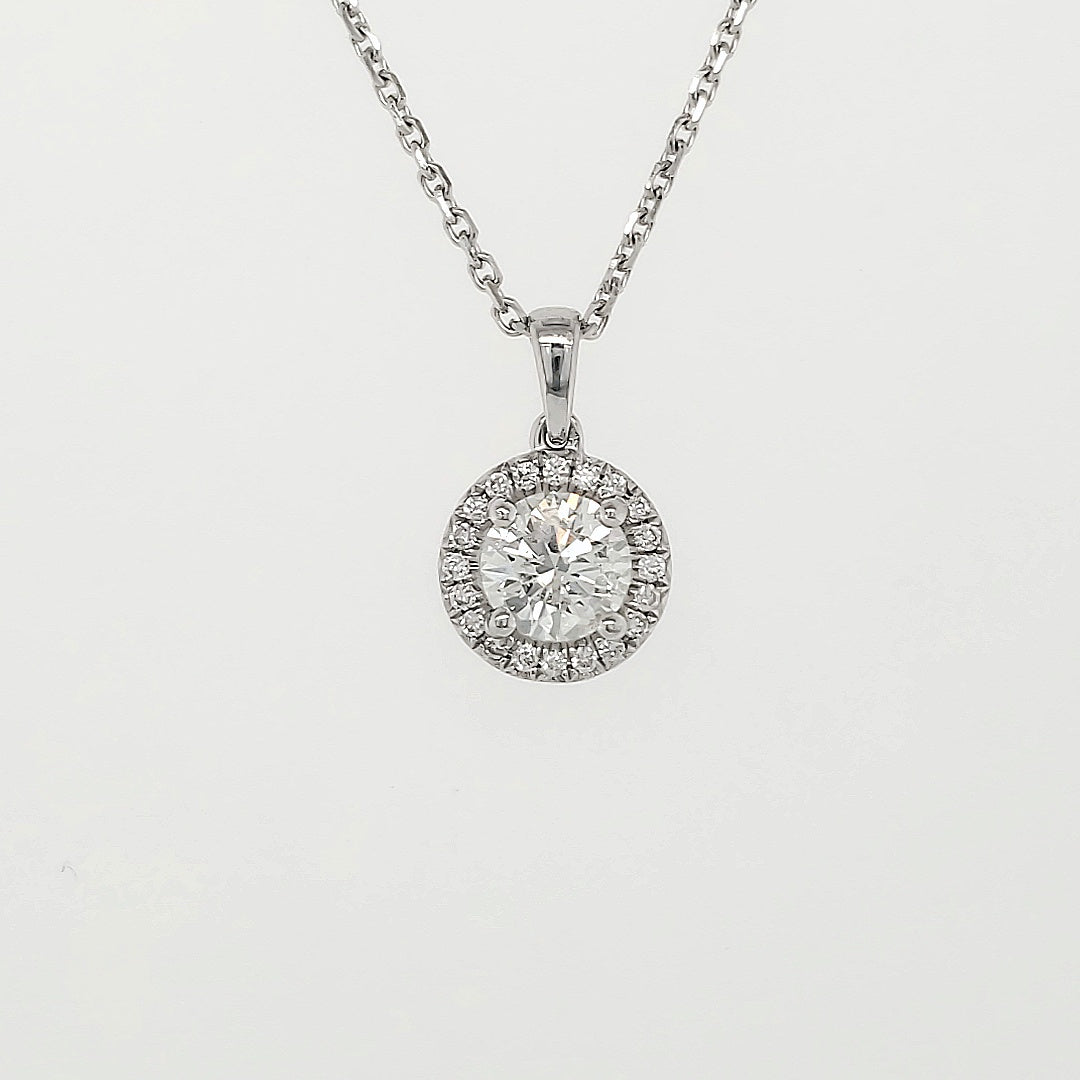 18k White Gold 0.82 Carat Pendant
