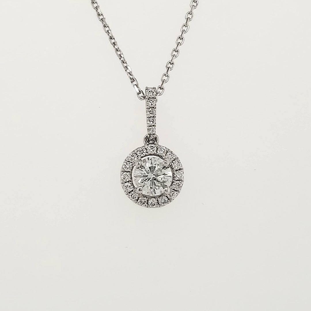 18k White Gold 0.67 Carat Pendant