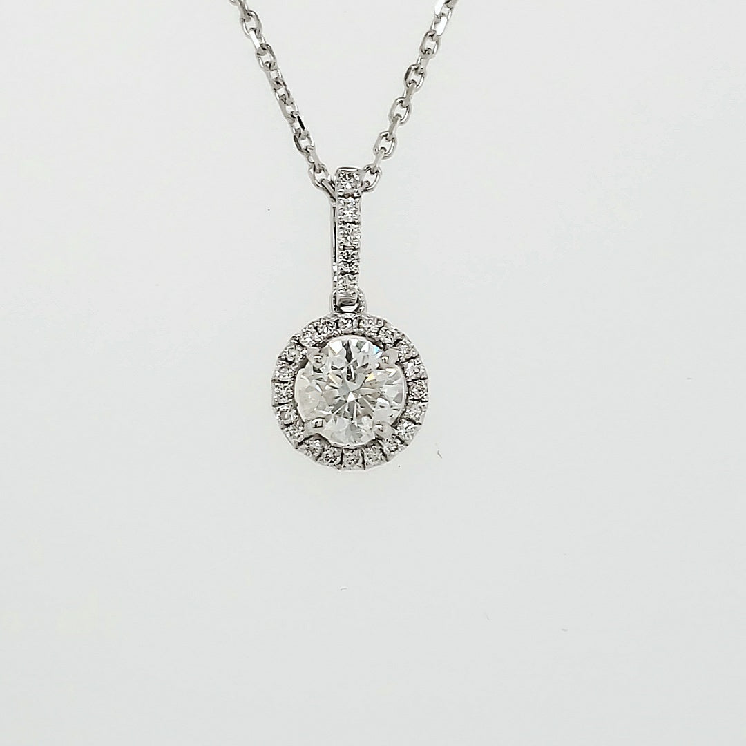 18k White Gold 0.62 Carat Pendant