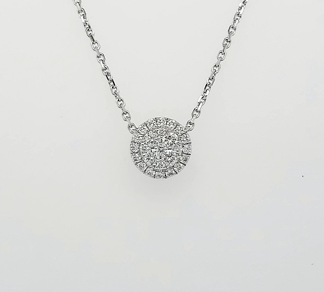 18k White Gold 0.34 Carat Pendant
