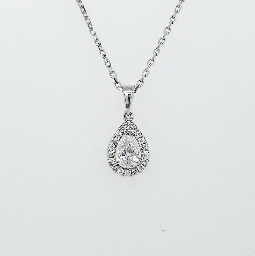 18k White Gold 0.36 Carat Pendant