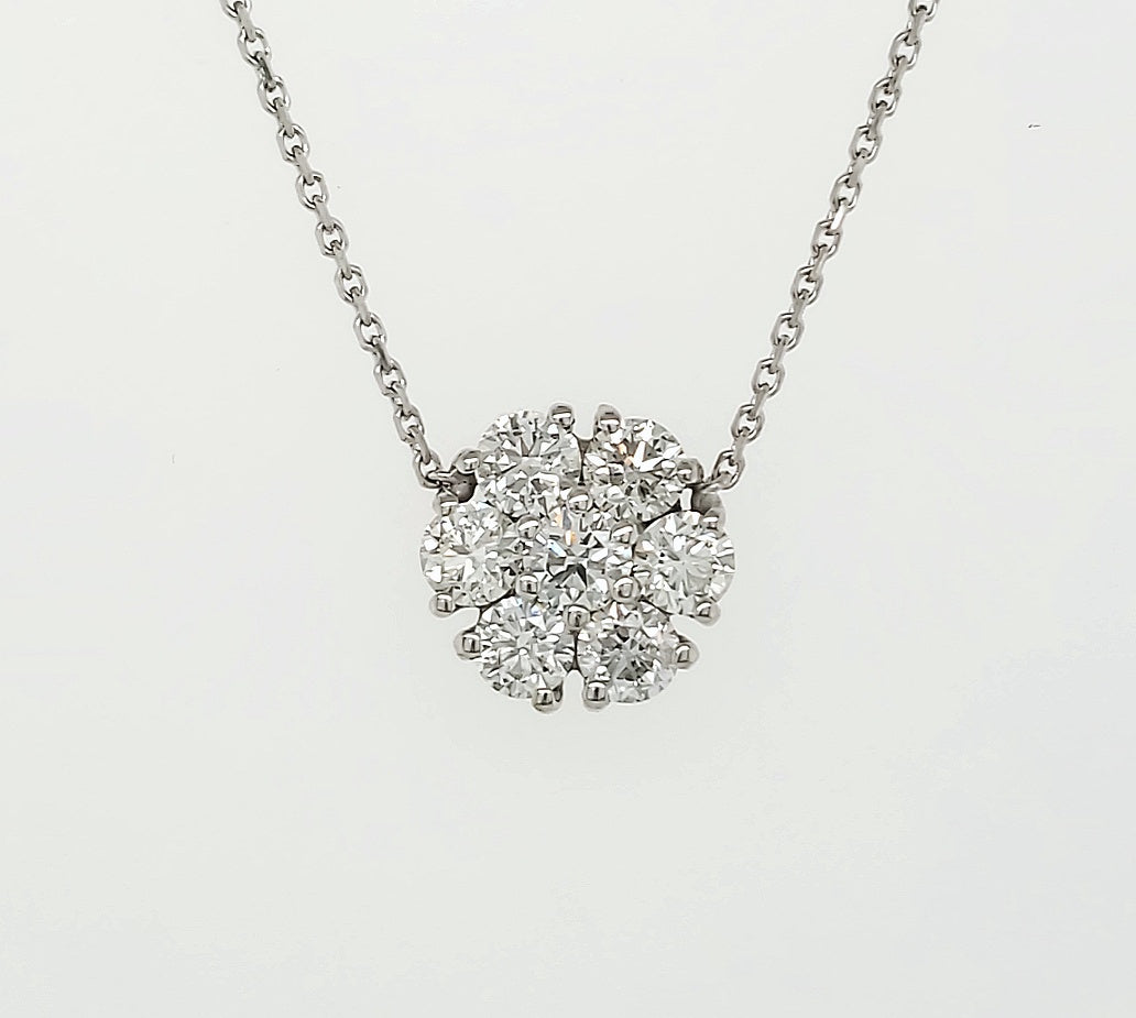 14k White Gold 2.20 Carat Pendant