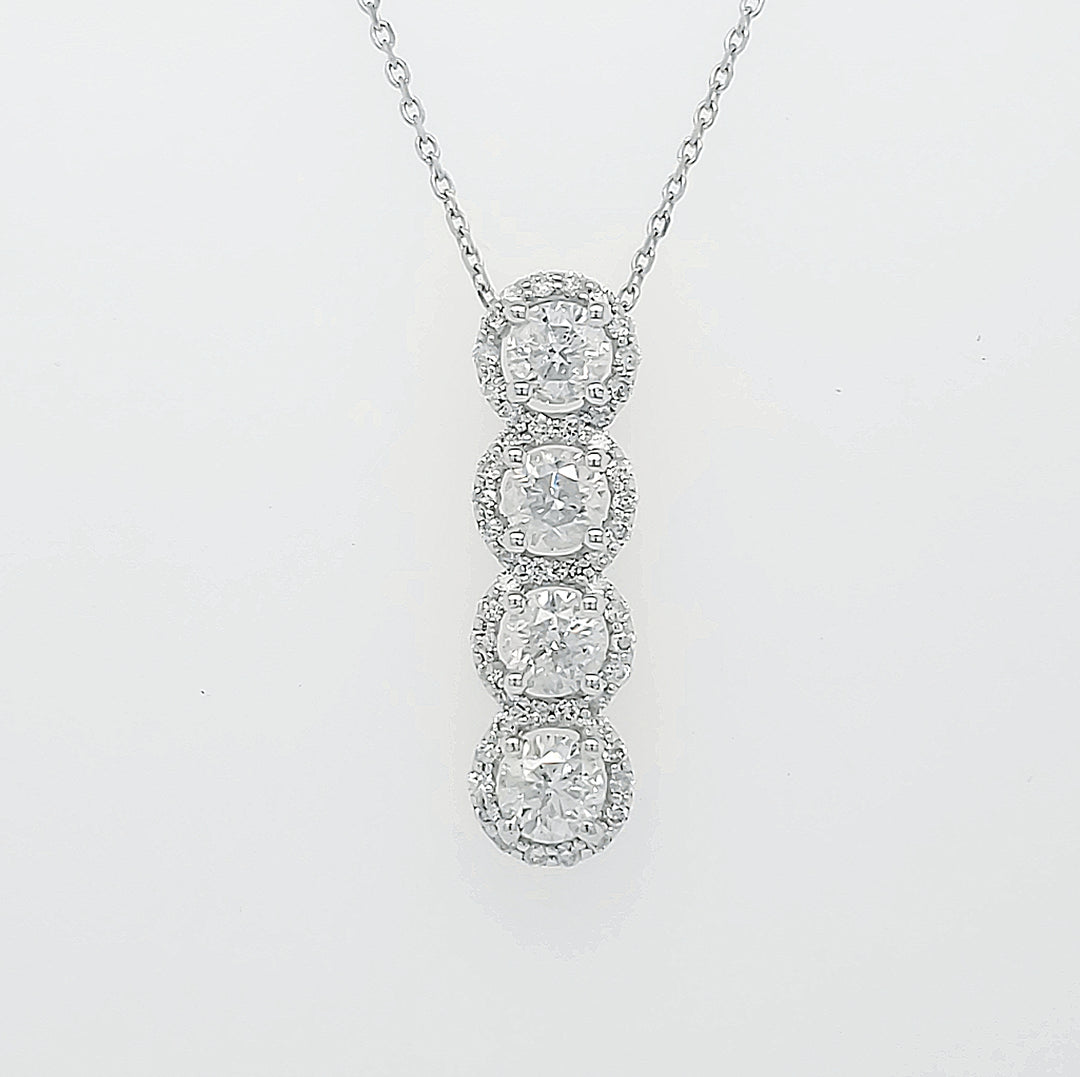 18k White Gold 2.04 Carat Pendant 