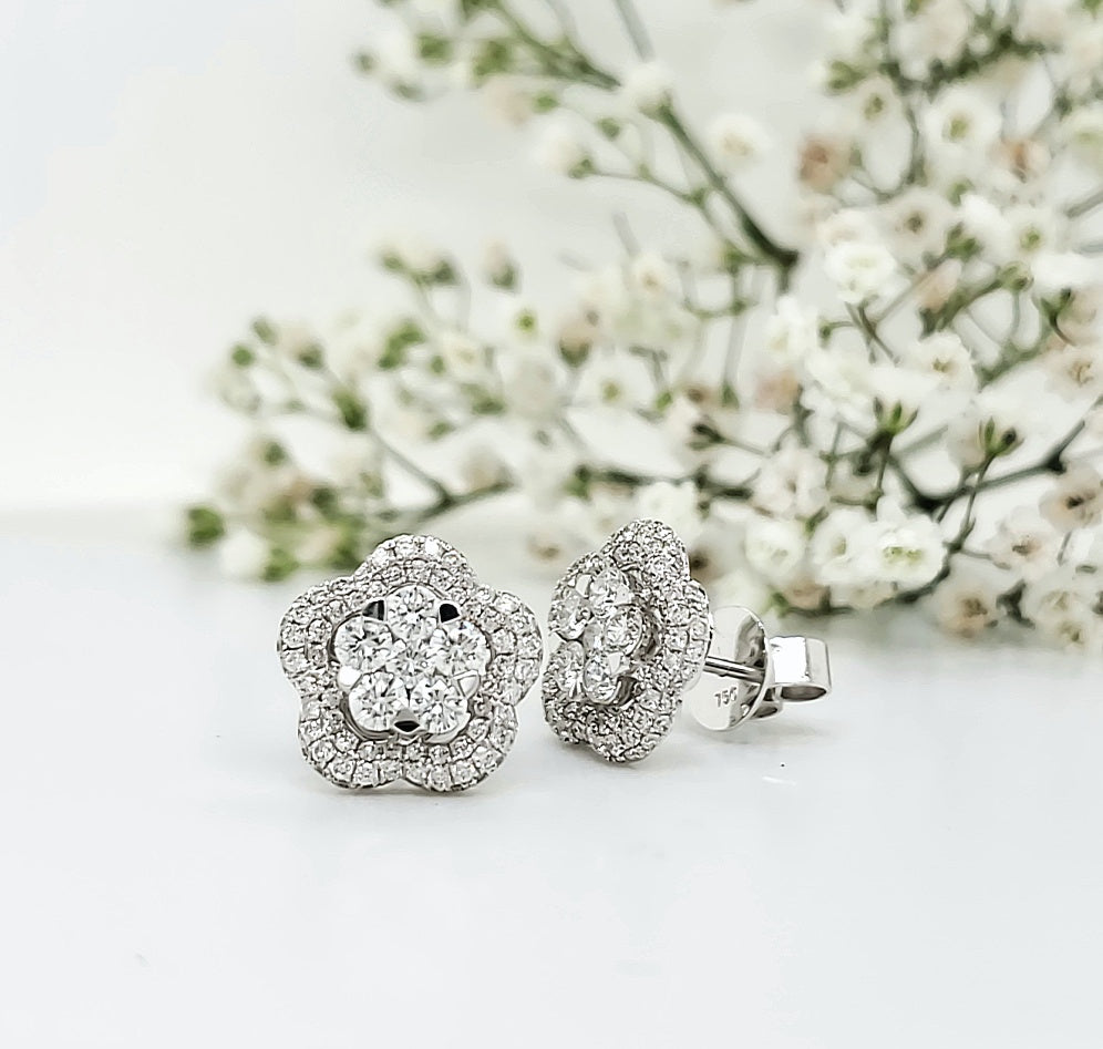 18k White Gold 1.58 Carat Earrings