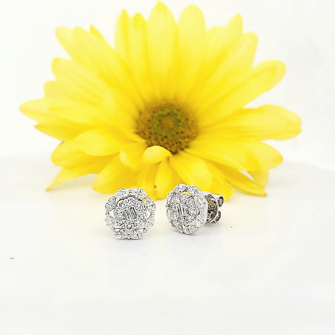 18k White Gold 1.65 Carat Earrings