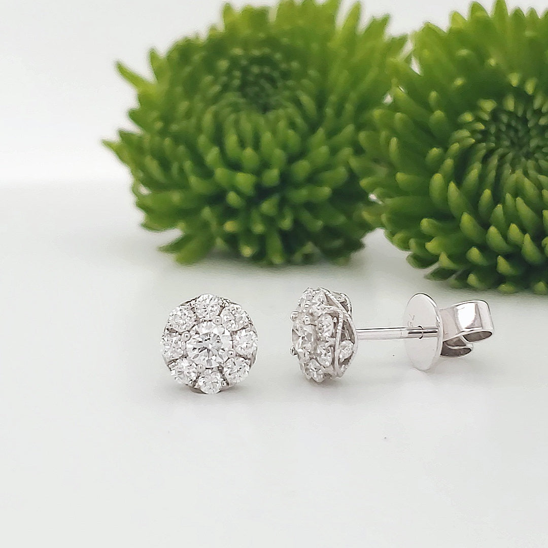 18k White Gold 0.72 Carat Earrings