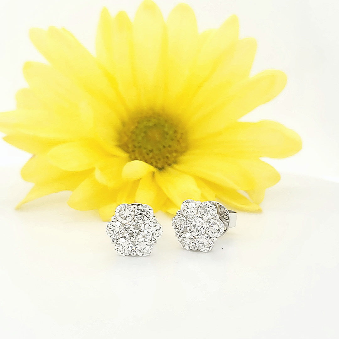 18k White Gold 2.88 Carat Earrings