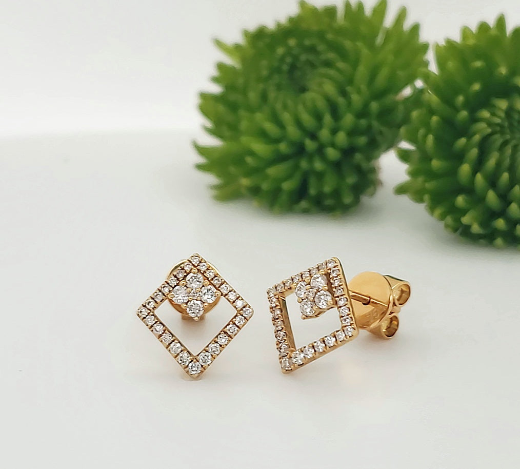 18k Yellow Gold 0.34 Carat Earrings