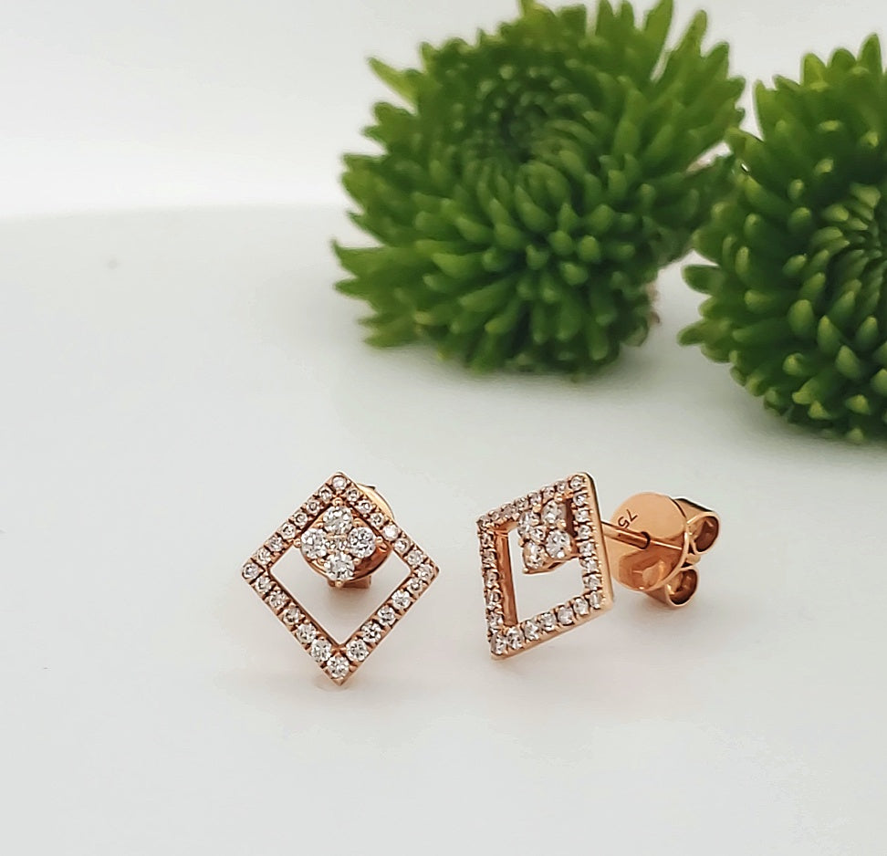 18k Rose Gold 0.33 Carat Earrings 