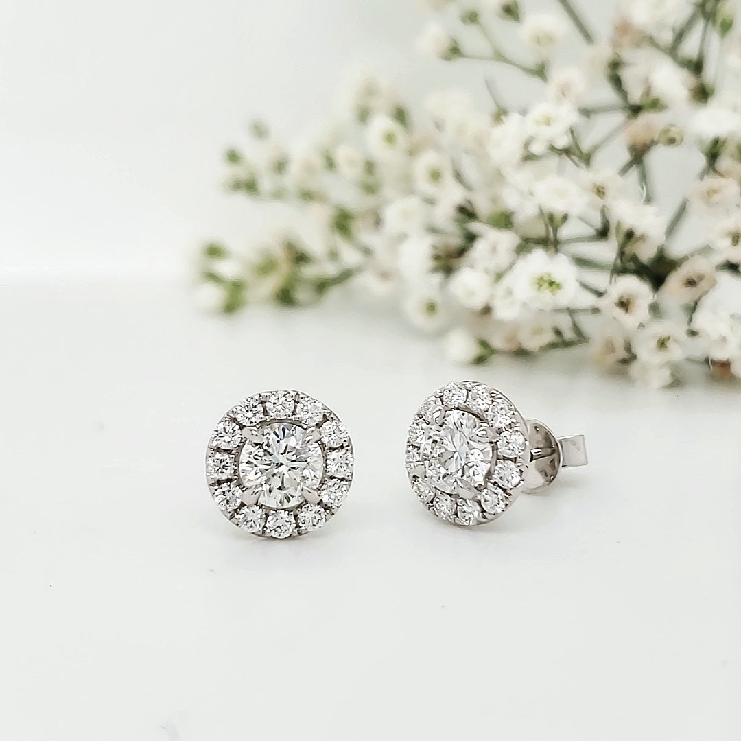18k White Gold 2.19 Carat Earrings