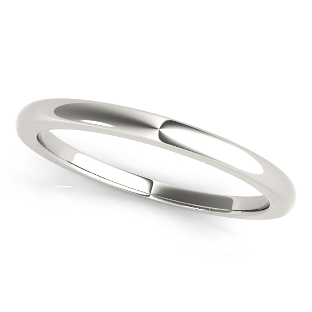 Plain Wedding Band - 14Kt White - For 1/3, 1/2, 3/4 ct. - 50533-W-A
