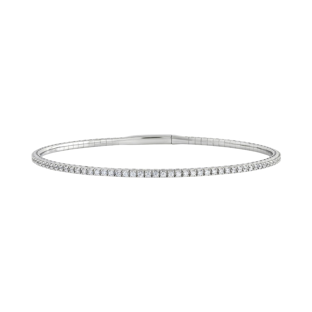 1 CTW Lab-Grown Diamond Flexible Bangle - 14Kt White - 1 CTW - Lab Grown VS-SI1, E/F/G - L0413B-RD-1