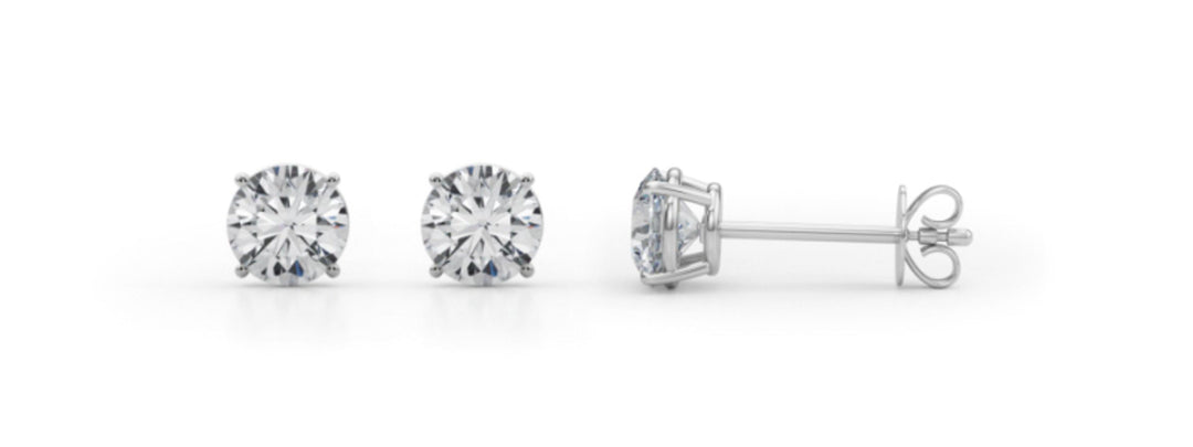 Certified 1 ctw. Round Lab Grown Diamond Solitaire Studs - 14Kt White - Round - 1 1/2 ctw. - Lab Grown VS-SI1, E/F/G - LG STUDS-1.5CTTW