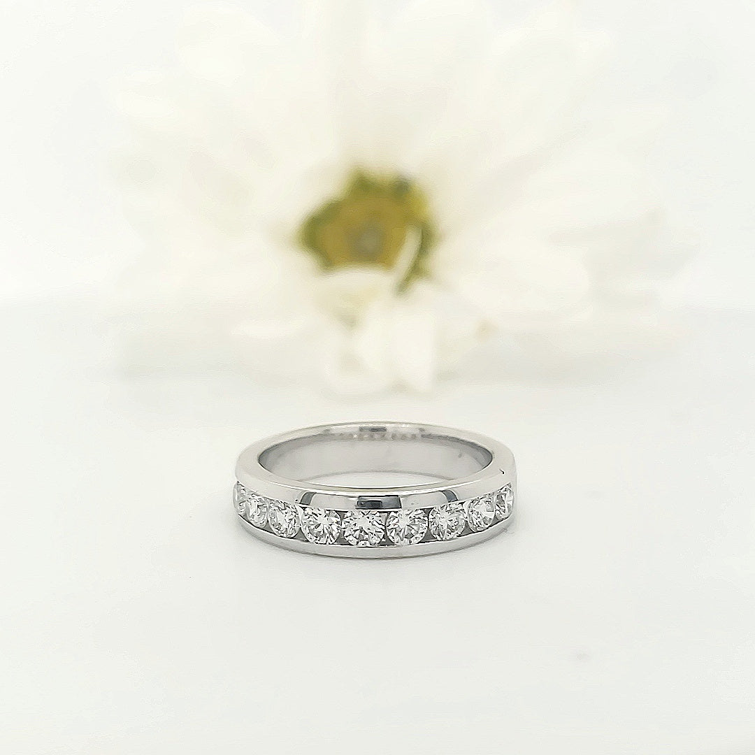 18k White Gold 0.75 Carat Wedding Band