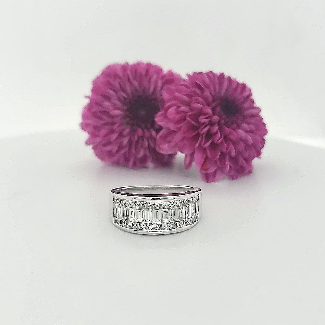 14k White Gold 1.66 Carat Wedding Band