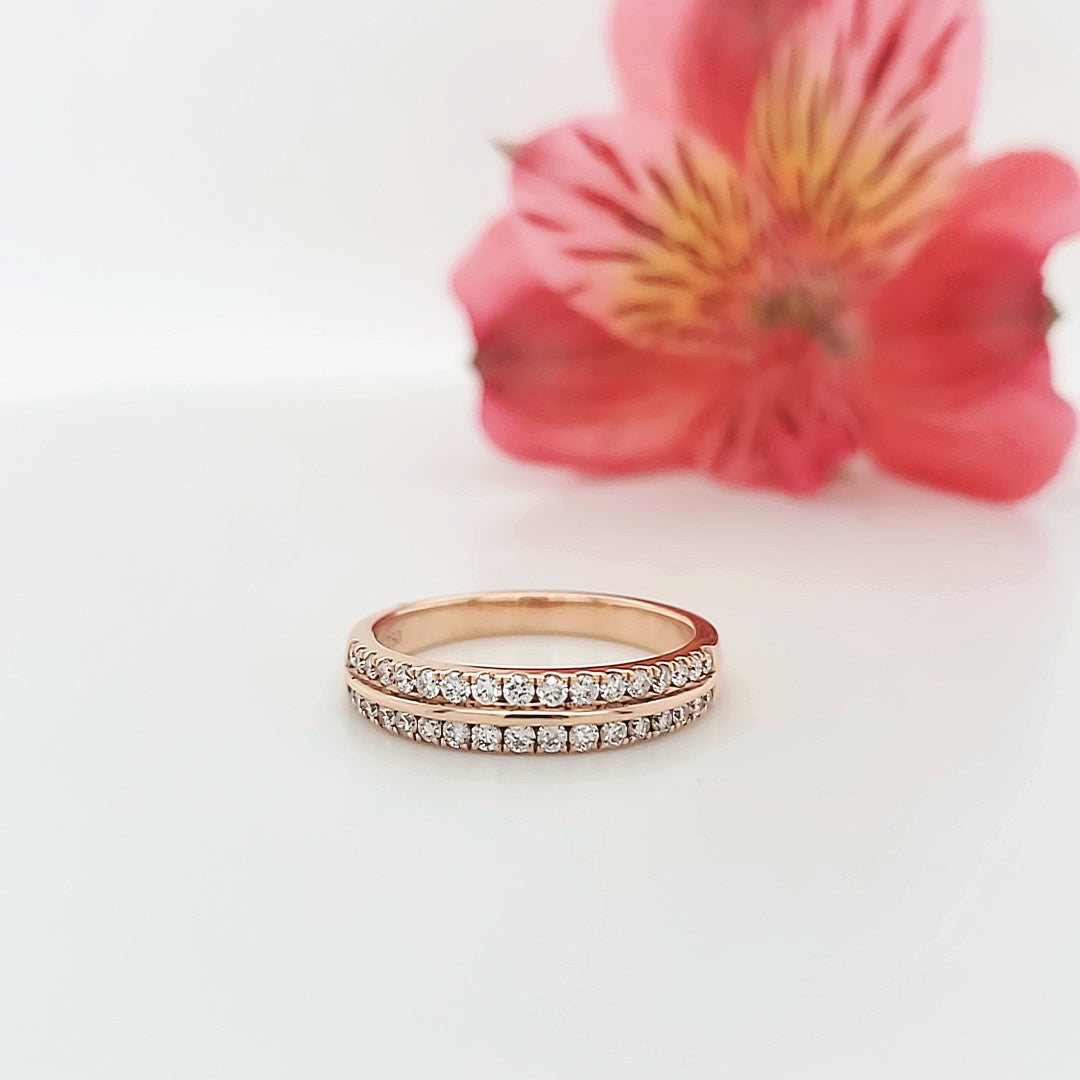 18k Rose Gold 0.40 Carat Wedding Band