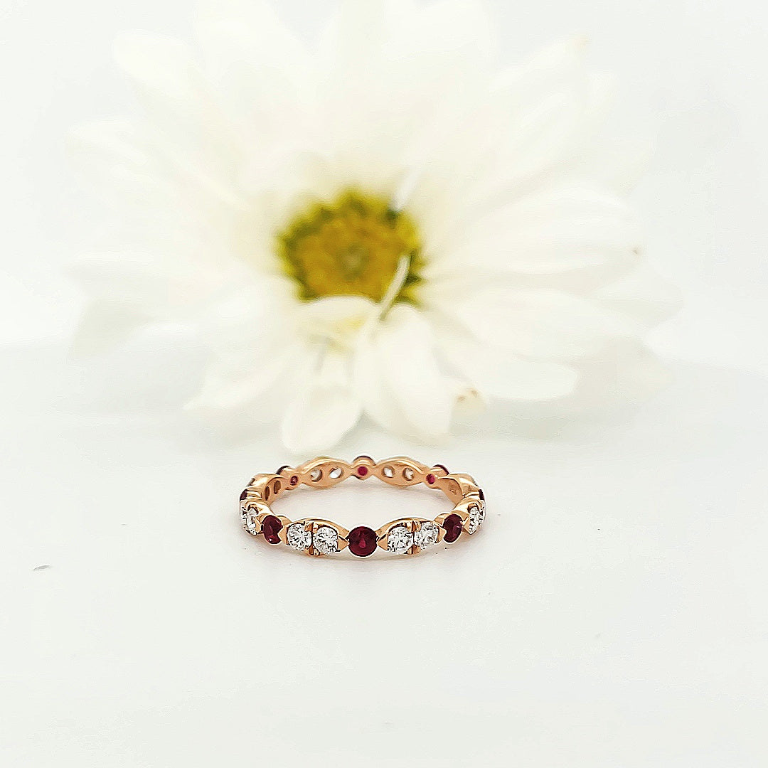 18k Rose Gold 1.13 Carat Wedding Band