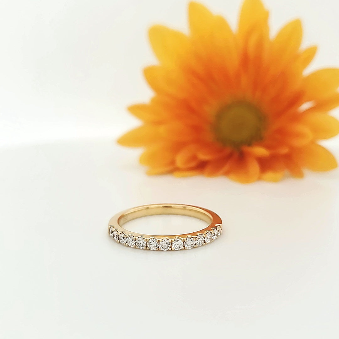 18k Yellow Gold 0.36 Carat Wedding Band