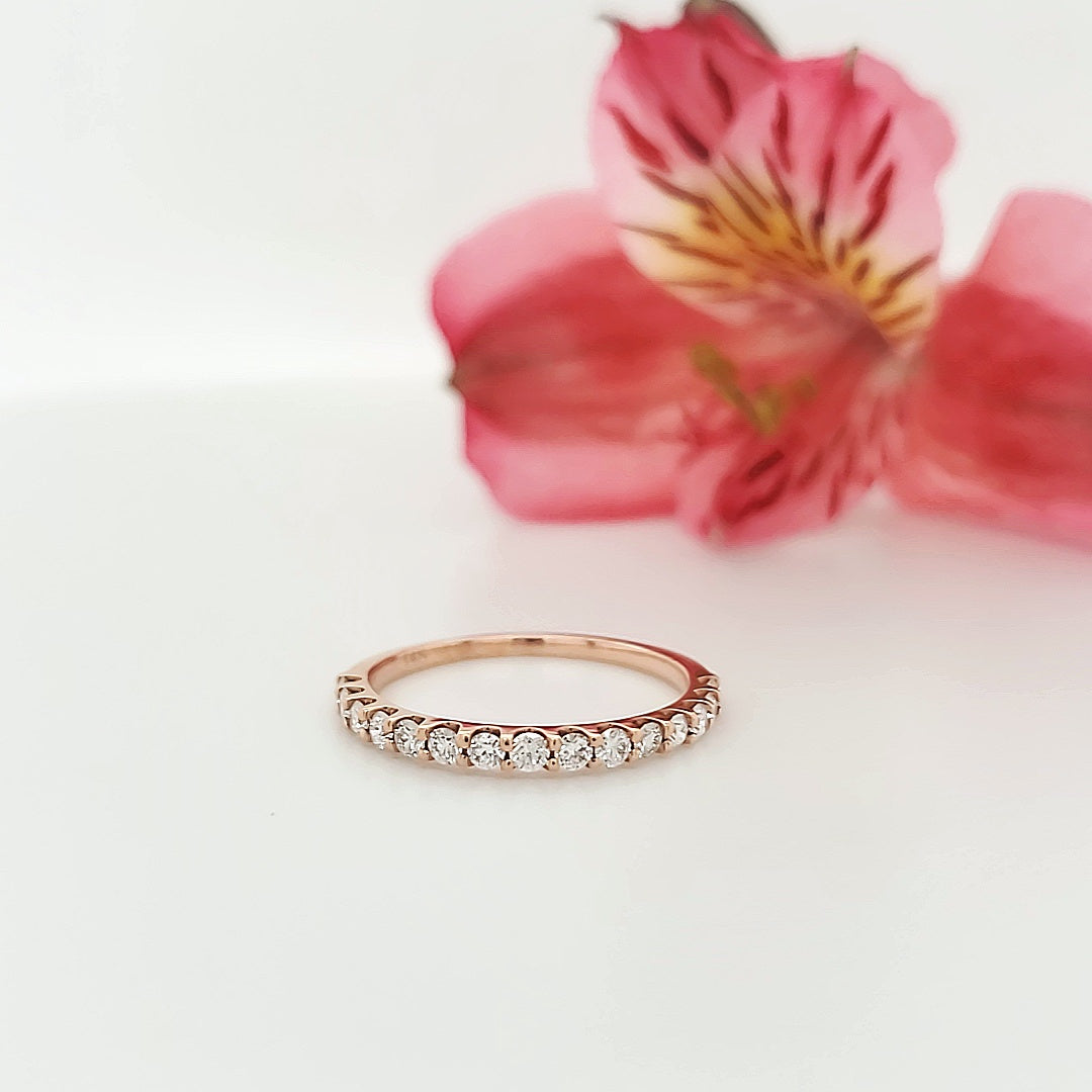 14k Rose Gold 0.38 Carat Wedding Band 