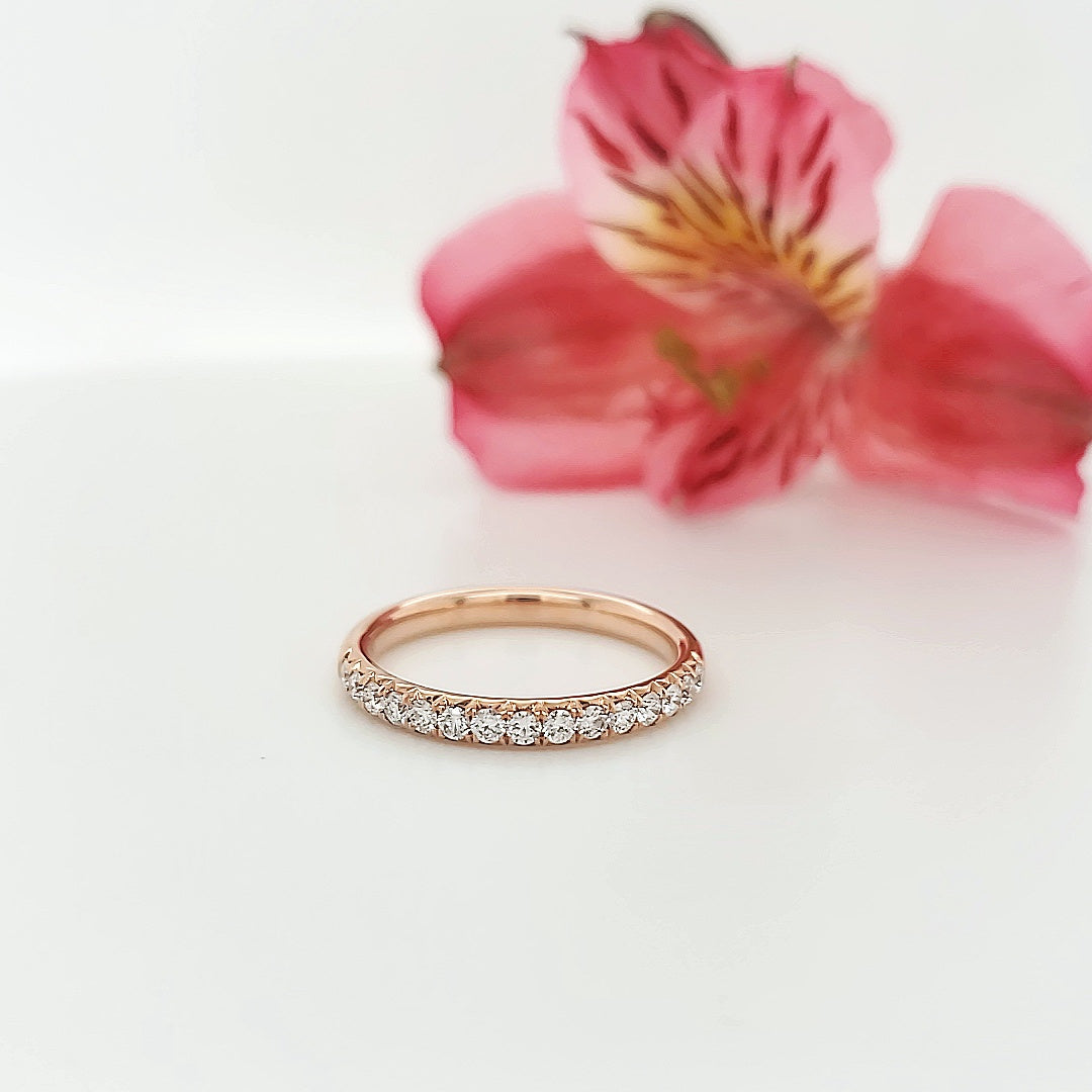 18k Rose Gold 0.34 Carat Wedding Band